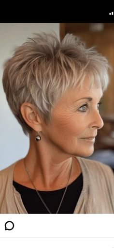 Chic Short Haircuts, Short Sassy Haircuts, Short Spiky Hairstyles, Spiked Hair, Short Grey Hair, Super Short Hair