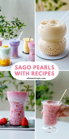 sago pearls with recipes in different shots