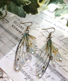 Gaun Koktail, Wing Earrings, Fantasy Jewelry, Diy Schmuck, Crystal Drop, Bijoux Diy