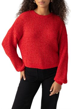 Fall for the slouchy fit of this season-staple sweater knit from buttery-soft chenille. 22" length (size Medium) Crewneck Long sleeves 100% polyester Machine wash, dry flat Imported Mars Red, Chenille Sweater, Under The Stars, Sweater Knit, Mars, Sweater Outfits, Sweater Top, Knitted Sweaters, Nordstrom