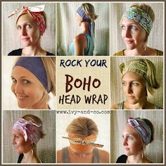 How to tie a boho bohemian head wrap band turban style Headbands With Short Hair, Boho Headbands, How To Wear Headbands, Boho Head Wrap, Headbands For Short Hair, Apron Sewing, Bohemian Headband, Parenting Organization, Hair Scarf Styles