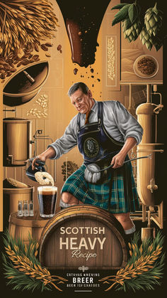 How To Brew Scottish Heavy Beer: From Tartan Highland Taps to Your Tankard  Scottish Heavy is a heavier version of a Scottish Light. The Scottish Heavy is actually similar in character to a Wee Heavy, but much smaller in terms of alcohol content. The real irony is that a Scottish Heavy is anything but heavy.  It is actually one of the lighter beers you could brew. While there are some similarities, there are plenty of differences with Scottish light ales. Homemade Beer, Dark Caramel, Rich Desserts, Beer Recipes, How To Make Beer, Light Beer