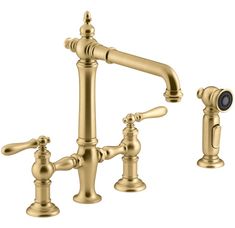 an antique style faucet with two handles