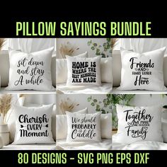 pillow sayings bundle for svg, png and dxf example image