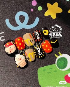 Cartoon Nails, Unique Nail Art, Hard Nails, Nails Salon, Valentine Candy, Art Experience, Beach Nails, Valentine's Day Nails, Nail Accessories