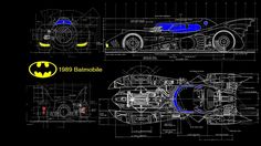 the batman car blueprint is shown