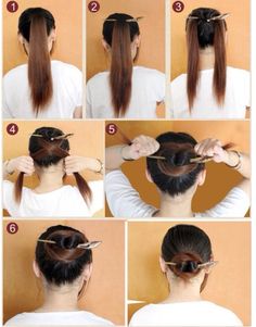 Hair Sticks Thick Hair, Hairstyles With Hair Chopsticks, How To Put Your Hair Up With Chopsticks, How To Wear Chopsticks In Hair, How To Wear A Hair Stick, Chinese Hair Sticks Style, How To Wear Hair Sticks, Diy Hair Sticks How To Make, Bun With Hair Stick