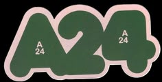 two green and white stickers with numbers on them