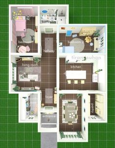 an overhead view of a floor plan for a house