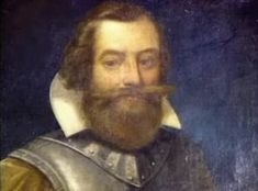 a painting of a man with a beard wearing armor and holding a knife in his mouth