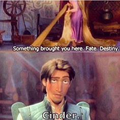 an image of the princess and her prince in disney's tangled tale, with caption