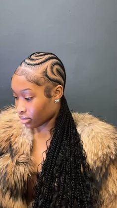 Braids Fulani Hairstyles, Vacation Braid Hairstyles, Quick Braided Styles For Black Women, Boho Stitch Braids With Design, 8 Feed Ins, Stiches Hairstyles, Alice Keys Braids, Alesha Keys Braids, Conrows Styles