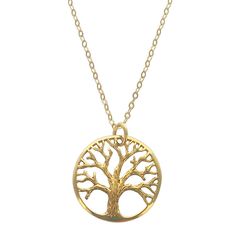 Golden Tree Of Life Pendant Necklace Tree Of Life Jewelry, Golden Tree, Tree Of Life Necklace, Tree Of Life Pendant, Stand Tall, Gold Pendant Necklace, Gold Filled Chain, Handmade Artisan, 14kt Gold