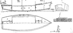 a drawing of a boat with plans for the front and back sides, including an upper section