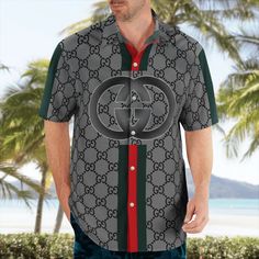 Looking for the perfect Hawaii shirt to wear on your next trip? Look no further than our luxurious brand outfit clothing. Our high-quality Hawaii shirts are made with the latest in fashion and Hawaii Shirts, Gucci Shirts, Branded Outfits, Products Ideas, Swag Men, 3d Shirt, Bright Patterns, Create Shirts, Custom Buttons