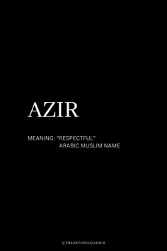 a black book cover with the words azir on it