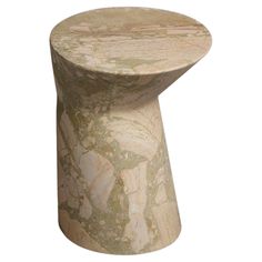 a marbled stool on white background with clipping for text or image to be read