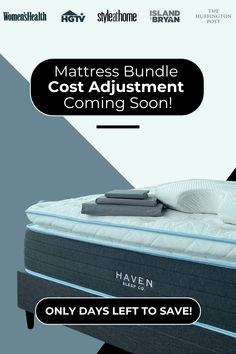 an advertisement for mattresses and bedding that says mattresses bundle cost adjustments coming soon