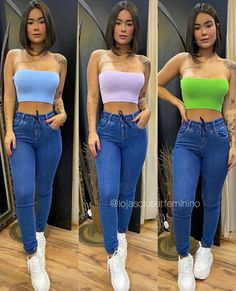 Love Jeans, Moda Plus, Outfits Casuales, Bob Hairstyles, Strapless Top, Two Piece Pant Set, Capri Pants, Short Hair Styles, Forever 21