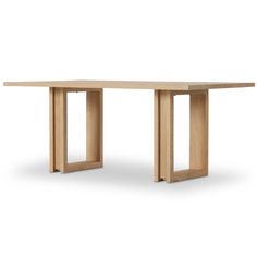 a wooden table with two legs on the top and one leg raised up to the side