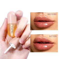 Features 1. Natural and advance plumping ingredients and hydrating components can instantly reshape your lips fuller and more beautiful, also fix the appearance of asymmetry, lines, dullness and thin lips at the same time. 2. Non-sticky formula glides smoothly to deliver a clear gloss with light reflecting shine and long lasting naturally plumper lips looking. 3. Mini sized capsule with dip brush, lightweight and portable for carrying convenience and quick access, practical to use it anytime to Make Lips Bigger, Plumper Lips, Natural Lip Plumper, Lip Plumping Balm, Lip Types, Lip Wrinkles, Lip Enhancement, Lip Serum, Clear Lip Gloss