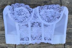 Vintage Fleur De Lace Smoothie White Romantic Bustier Strapless Bra Corset 36B  | eBay Bra Corset, Sleep Bra, Strapless Bra, Bra Set, Smoothie, Inside Out, Vintage Fashion, Women Accessories, Bra