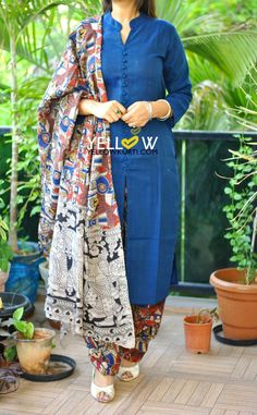 High Neck Kurti, Yellow Kurti, Kalamkari Designs, Salwar Neck Designs, Kurta Patterns, Green Plain, Simple Kurta Designs