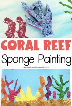 coral reef sponge painting for kids to make