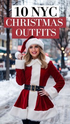 Nyc Christmas Outfit, Christmas Outfit Ideas, Trendy Christmas Outfits, Xmas Outfits, Nyc Christmas, Christmas Outfits Women, Christmas Party Outfits, Christmas Outfits