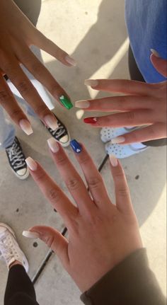 Alvin And The Chipmunks Nails, Nail Inspo Trendy Square, Trio Matching Nails, Senior Nails, Alvin Simon Theodore, Matching Nails, Themed Nails, Slay Queen, Simple Gel Nails