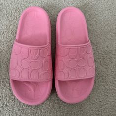 Coach Sandals In Pink. Super Comfortable But To Big For Me. Size 38 Which Is Like 7-8 I Believe In Us Sizes. Never Used I Believe In Us, Coach Sandals, 14th Birthday, Shoes Pink, Coach Shoes, Birthday Presents, Women Shoes, Sandals, Birthday