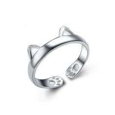 Paws and Ears Cat Ring Sterling Silver Rings Simple, Paw Ring, Dragon Cat, Silver Rings Simple, Sterling Silver Cat, Cat Ring, Silver Cat, Cat Jewelry, Finger Ring