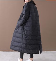 This down coat make with 90% duck down ,very warm in the winter .also could be custom made for any size. This is a winter down jacket fill with down.we design it with a very thick and warm style.this down jacket could keep you very warm in the cold winter.the side pockets is very useful.a unique design women winter coat. Material: 90% duck down ,polyester Style: Casual Package Contents: 1 x down coat S:Length:112cm chest:102cm shoulder:39 cm sleeve:60cm M:Length:112cm chest:108cm shoulder:40 cm Long Sleeve Duck Down Outerwear, Solid Duck Down Outerwear For Cold Weather, Duck Down Outerwear With Padded Collar, Winter Duck Down Outerwear With Padded Collar, Duck Down Puffer Outerwear, Winter Duck Down Puffer Jacket With Pockets, Winter Duck Down Puffer Jacket, Solid Color Duck Down Puffer Outerwear, Oversized Duck Down Puffer Jacket