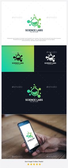 the logo for science labs is shown in green and black colors, with an image of a