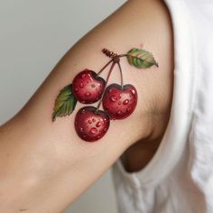 Cherry Tattoo Vector Art Cherry Vine Tattoo, Cherry Photo, Chef Tattoo, Cherry Tattoo, Fruit Tattoo, Bright Tattoos, Cherry Tattoos, Tattoo Vector