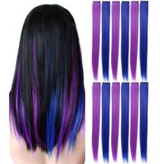 -[12 Beautiful Different Color Combinations] Each Color Has 6 Piece, A Total Of 12 Pieces, Hair Color Change At Will, Take It Immediately Present A Fantastic Color, So You Shine In The Crowd, High-Frequency Eye-Catching In Various Occasions. Ideal For All Holiday Events, Daily Dress-Up, And Halloween. -[One-Piece Hair Extensions] No Chemical Treatment, Instant Highlights, Saving You Most Of The Time Waiting For Hair Coloring, And Easily Getting Shiny Hair From Hair Damage Caused By Hair Coloring Peekaboo Hair, Seamless Hair Extensions, Colored Hair Extensions, Hairpieces For Women, Clip In Hair, Wigs Hair Extensions, Shiny Hair, Clip In Hair Extensions, Womens Wigs