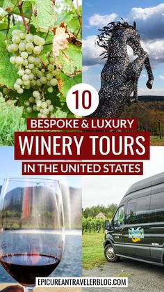 wine tours in the united states with text overlay that reads 10 bespoke and luxury winery tours in the united states