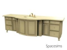 an image of a bathroom vanity with sink and cabinets on white background for commercial use