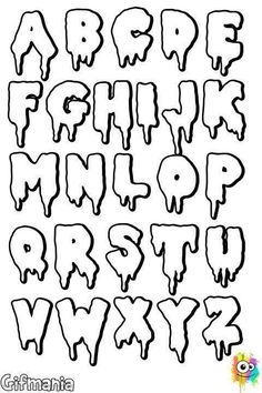 Inspiration Typographie, Bubble Letter Fonts, Lettering Guide, Graffiti Lettering Fonts, Alfabet Letters