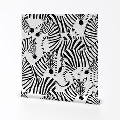 a black and white zebra pattern on a canvas