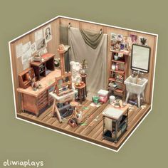 Sims 4 Art Room, Sims 4 Art Studio, Sims 4 Artist Cc, Rh Dorm, Sims 4 Loft, Sims Houses, Art Studio Room