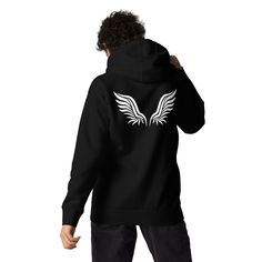 Elevate Your Style with the Wings Unisex Hoodie Transform Your Wardrobe with the Ultimate Blend of Comfort, Fashion, and Angelic Elegance Introducing the Wings Unisex Hoodie - the fashion statement that's as versatile as it is stylish. Whether you're looking for a gift for her or a gift for him, this hoodie is designed to impress and deliver unmatched comfort. The detailed angel wings design makes it a standout piece that will dramatically enhance your wardrobe better than any competitor product. Why the Wings Unisex Hoodie is an Essential Addition to Your Collection *Unparalleled Comfort: Crafted with a 100% cotton exterior, this hoodie is incredibly soft and gentle on your skin. *Stylish and Versatile: The classic black and white color options ensure this hoodie can be paired with any ou White Hip Hop Fleece Hoodie, White Hooded Band Merch Top, White Hooded Top With Band Merch, Band Merch Hoodie Sweatshirt, White Band Merch Hoodie Sweatshirt, White Band Merch Hoodie For Fall, White Band Merch Hoodie, White Long Sleeve Hoodie Band Merch, White Long Sleeve Hoodie With Band Merch