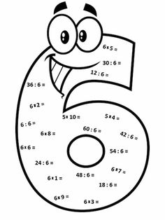 the number six coloring page with an image of a cartoon snake on it's face