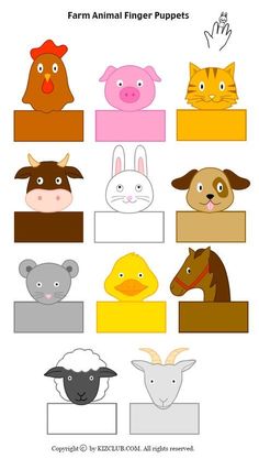 farm animal finger puppets for kids to practice counting and matching their fingers with the animals