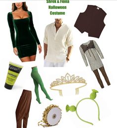 there are many different costumes and accessories on this page, including stockings, tights, flouna, halloween costume