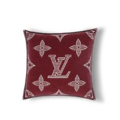 LOUIS VUITTON® - Monogram Shadow Cushion - Bordeaux Louis Vuitton Decor, Elizabeth Windsor, Chanel Pillow, Louis Vuitton Art, Light Grey Leggings, Monogram Pattern, Louis Vuitton Official, Grey Leggings, Men's Collection