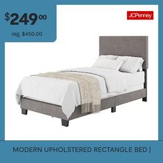 the modern upholstered rectangle bed is $ 24 99 reg $ 450 00