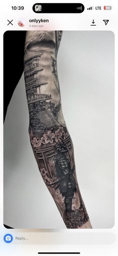 a man's arm with tattoos on it