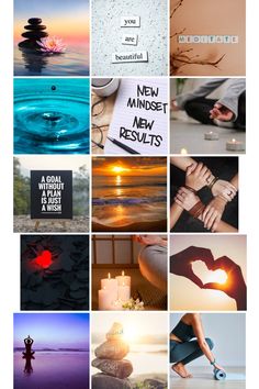 a collage of photos with words and pictures