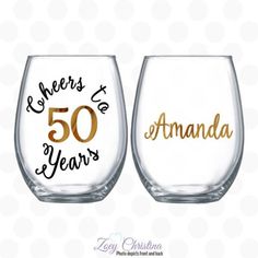 Cheers to 50 years, 50th birthday gift, 50th birthday gift for women, 50th birthday gift for her, 50th birthday wine glasses Cheers To 30 Years, 25th Birthday Gifts, Birthday Wine Glass, Birthday Ideas For Her, 35th Birthday, Birthday Wine, Birthday Gift For Women, 60th Birthday Gifts, 30th Birthday Parties